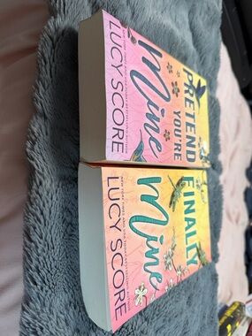 Pretend Your Mine & Finally Mine by Lucy Score - Pink and Yellow Paperback
